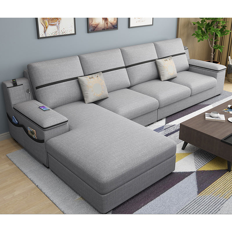 4-seat Cushion Back Sofa 109"L x 65"W x 35.5"H Recessed Arm Sectional with Storage