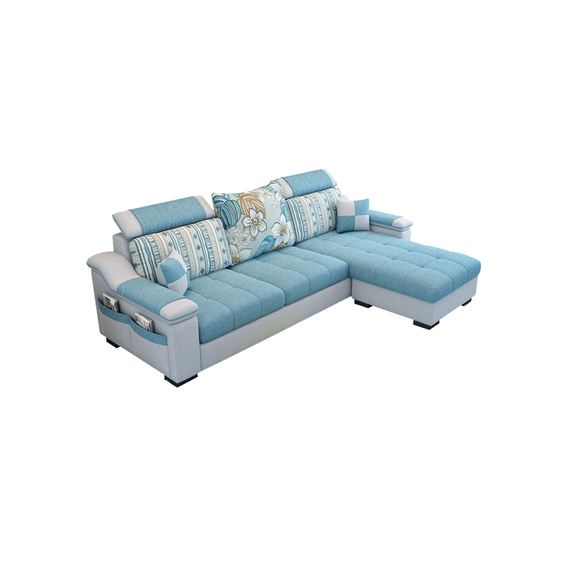 Modern Scooped Arm Sectional 106.3"L x 57"W x 35.43"H High Back Sofa with Storage