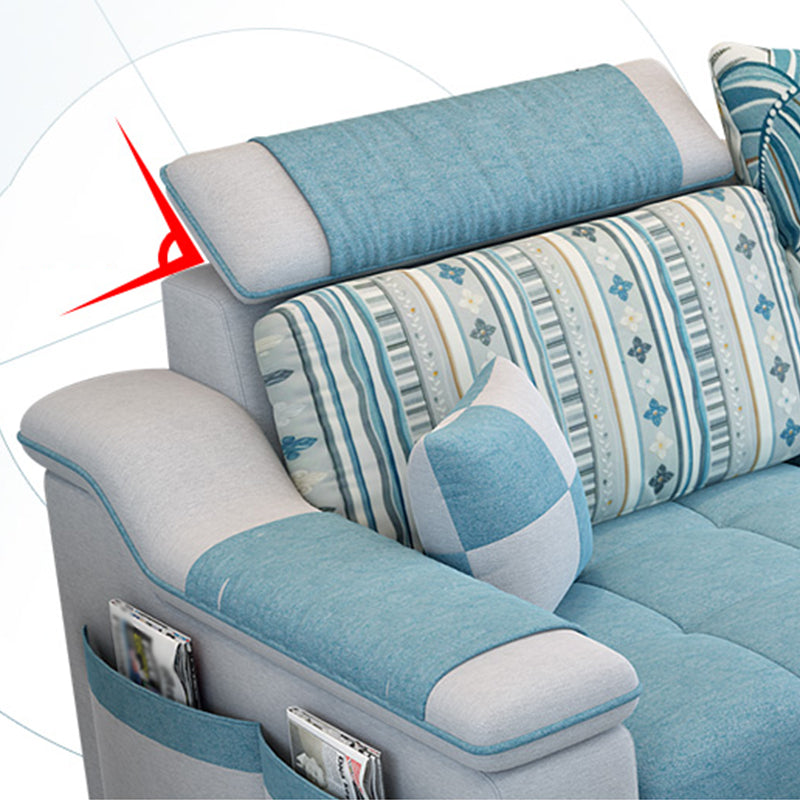 Modern Scooped Arm Sectional 106.3"L x 57"W x 35.43"H High Back Sofa with Storage