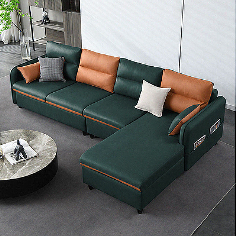 Modern Right Hand Facing Sofa Square Arm Modular Sectional with for Four People