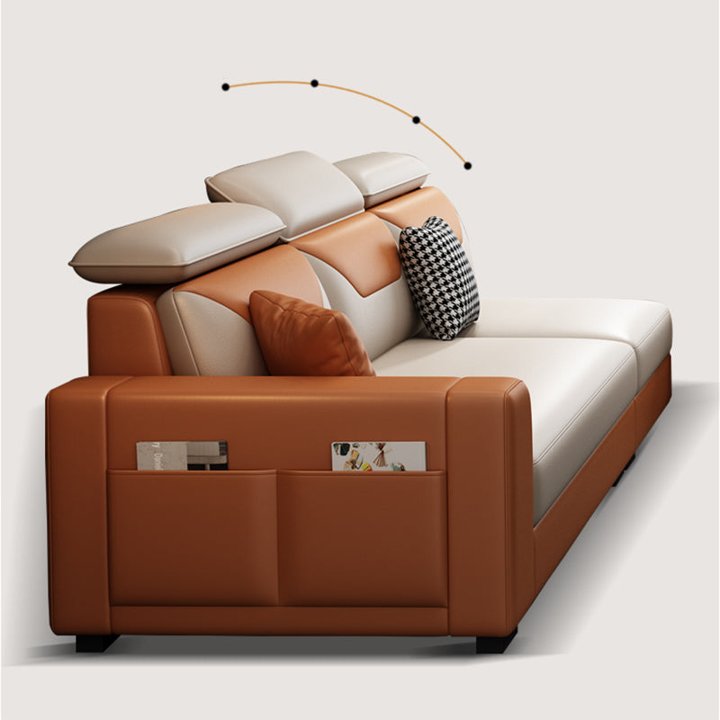 108.66"L x 57.09"W x 35.43"H 4-seat Cushion Back Sofa Tuxedo Arm Sectionals with Storage