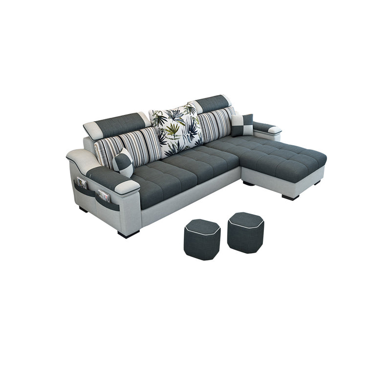 Modern Pillow Top Arm Sectionals 82.68"L x 57"W x 35.43"H High Back Sofa with Storage