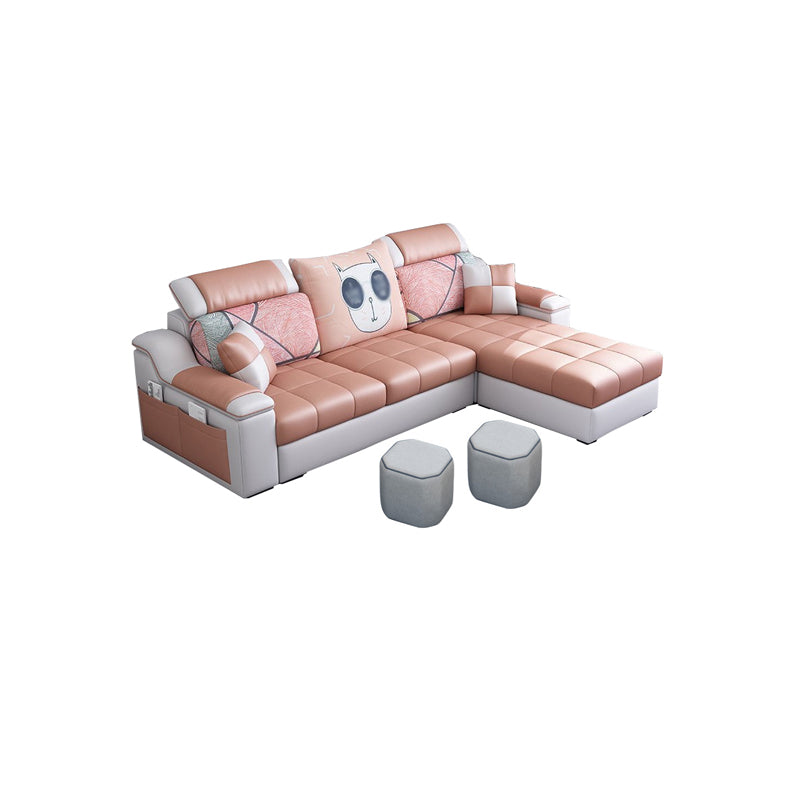 Modern Pillow Top Arm Sectionals 82.68"L x 57"W x 35.43"H High Back Sofa with Storage