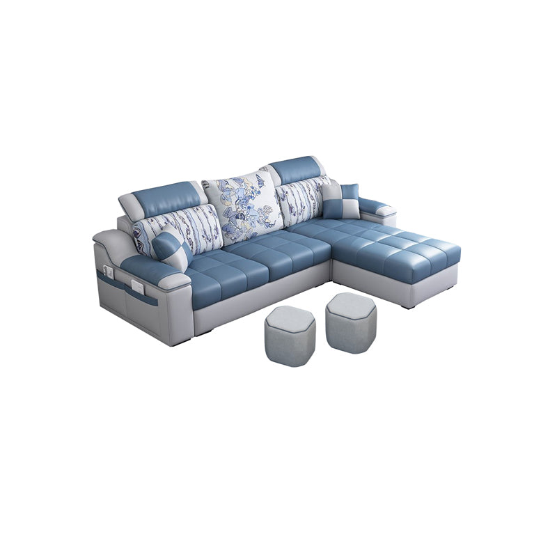 Modern Pillow Top Arm Sectionals 82.68"L x 57"W x 35.43"H High Back Sofa with Storage