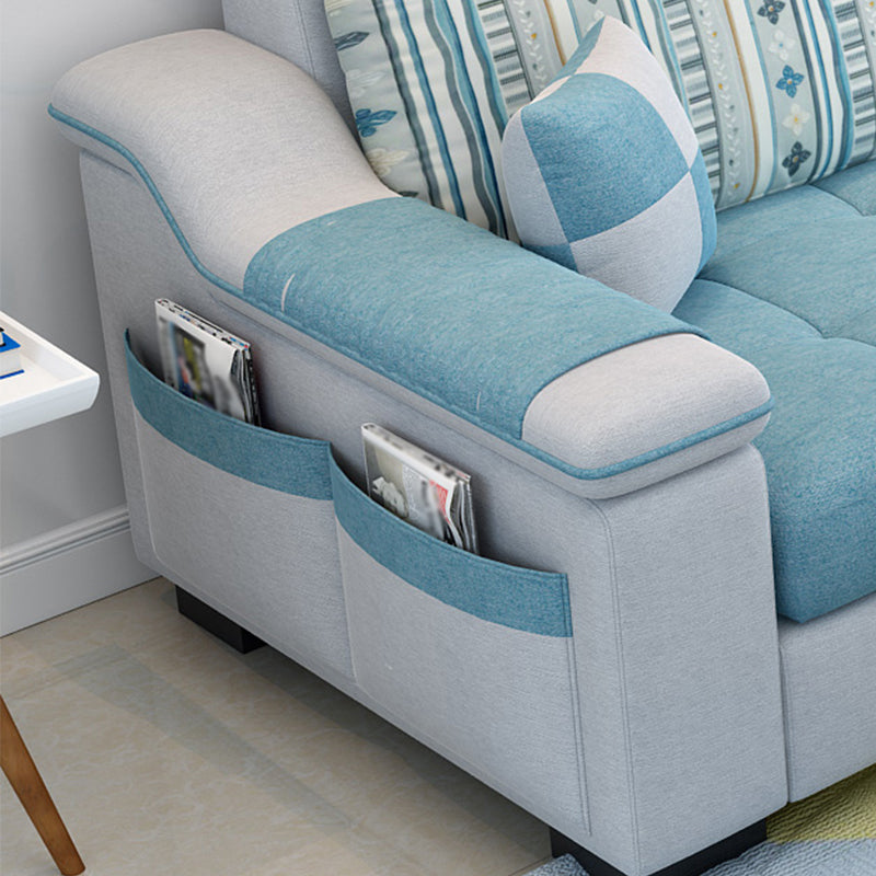 Modern Pillow Top Arm Sectionals 82.68"L x 57"W x 35.43"H High Back Sofa with Storage