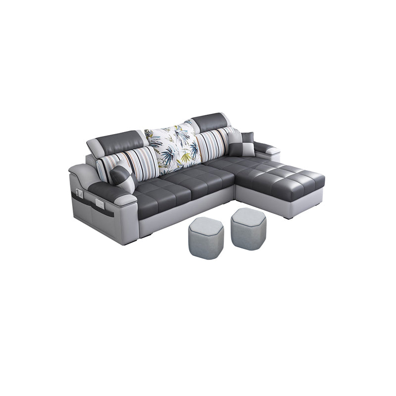 Modern Pillow Top Arm Sectionals 82.68"L x 57"W x 35.43"H High Back Sofa with Storage
