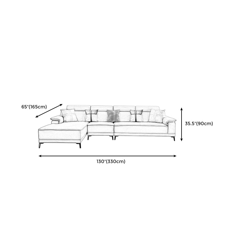 Contemporary Stain-Resistant Faux Leather Sofa Pillow Top Arm Sectional