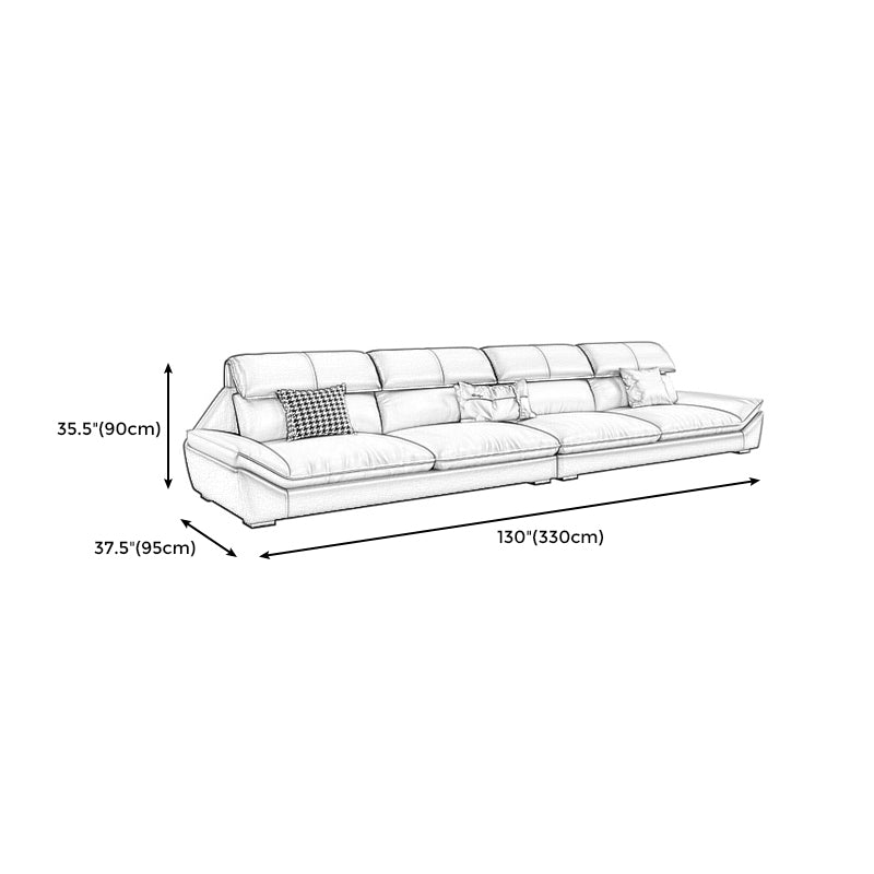 Contemporary Grey Faux Leather Sectional Pillow Top Arm Stain-Resistant Sofa and Chaise