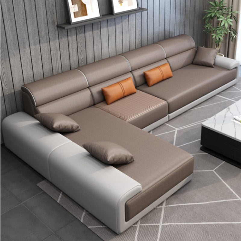 Modern Pillow Top Arm Sectionals 133.86"Lx 70.87"W x 35.43"H High Back Sofa with Chaise