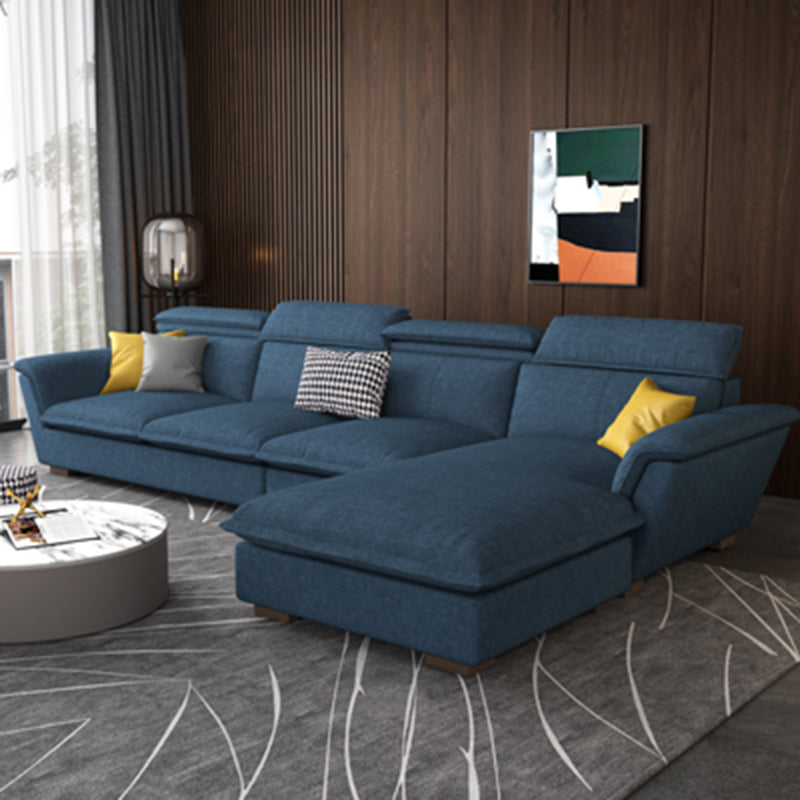 Flared Arm L-Shape Sectional Right Hand Facing Sofa and Chaise for Four People