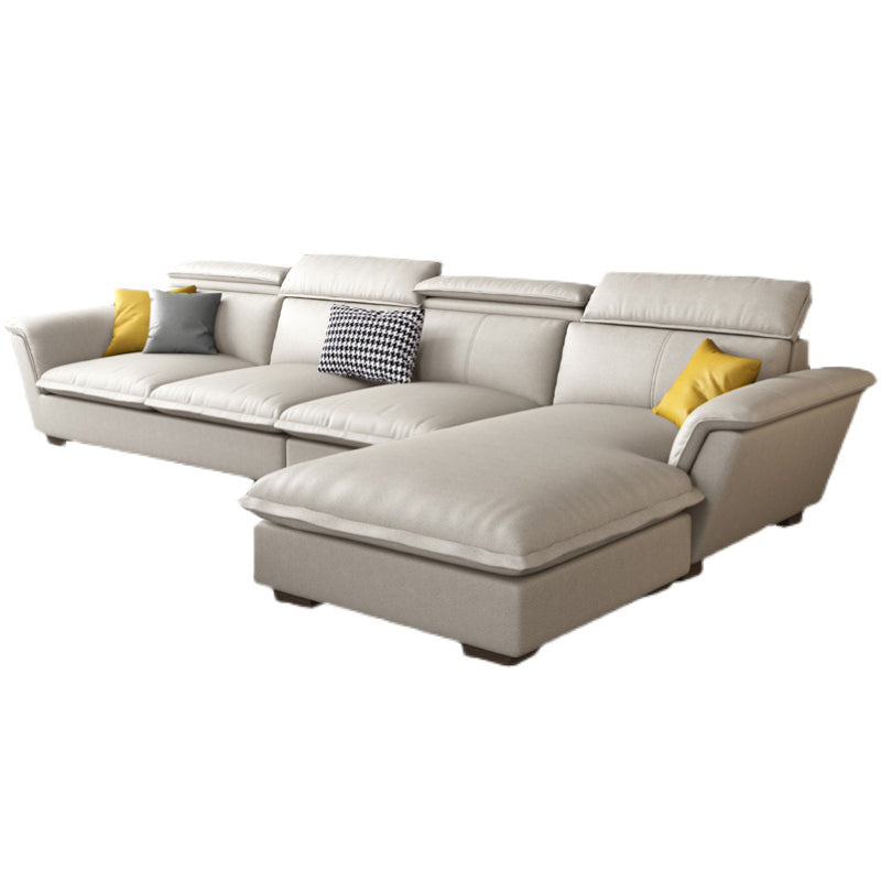 Flared Arm L-Shape Sectional Right Hand Facing Sofa and Chaise for Four People