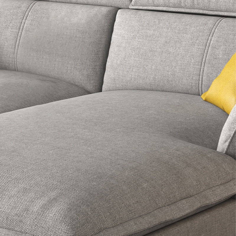 Flared Arm L-Shape Sectional Right Hand Facing Sofa and Chaise for Four People