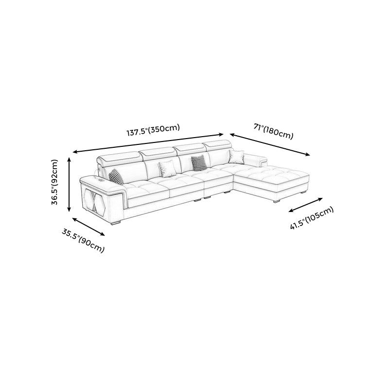 Sezionali a forma di L contemporanei divani a destra e chaise per soggiorno