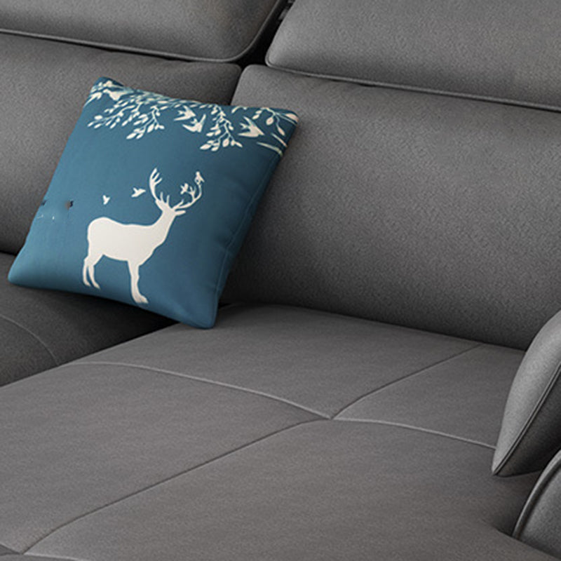 Sofa et chaise en cuir sectionnel moderne en L pour quatre personnes