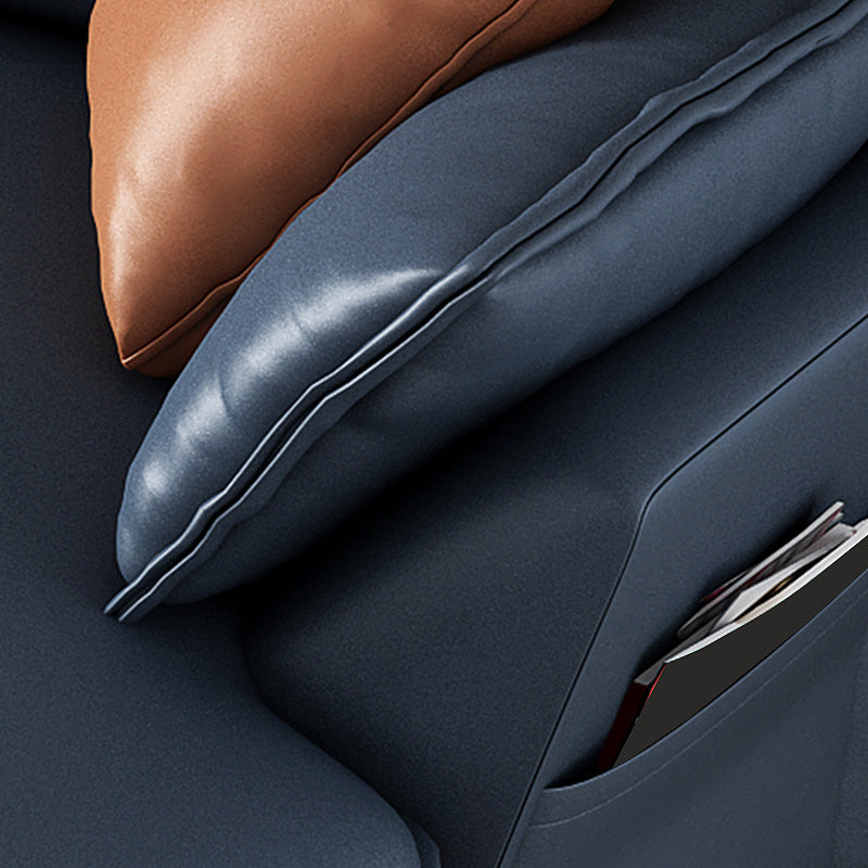 Modern Pillow Top Arm Sofa 37.4"High 4-seat Cushion Back Sectionals with Storage