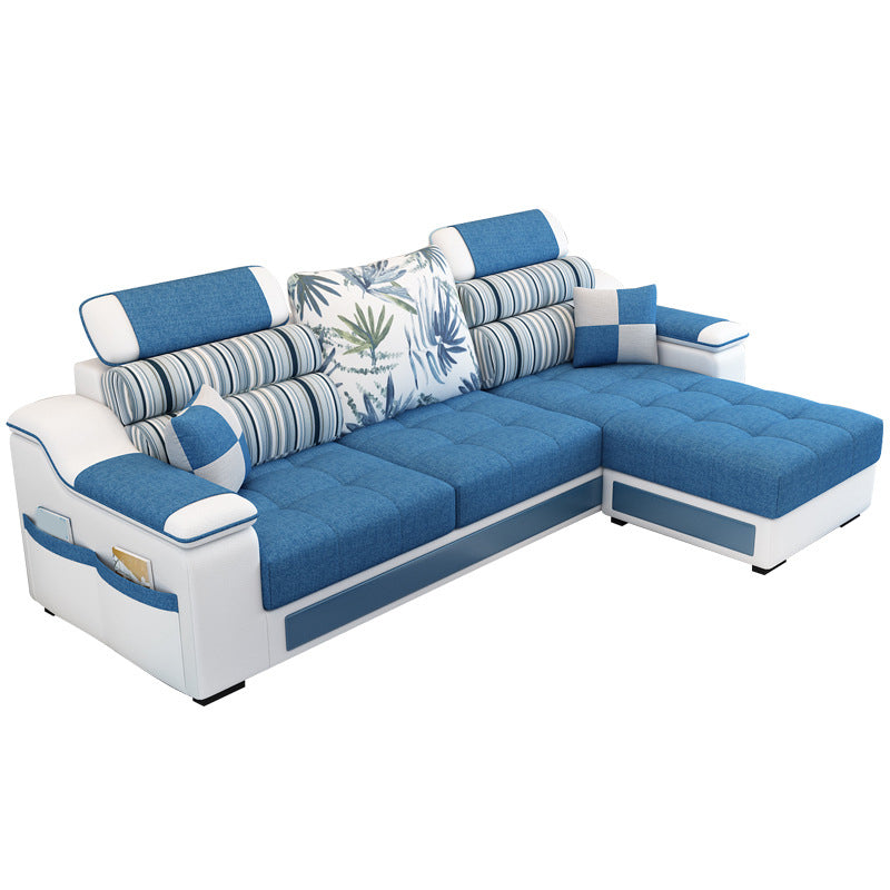 Sloped Arms L-Shape High Back Sofa 106.3"L x 57"W x 35.43"H Sectionals with Storage