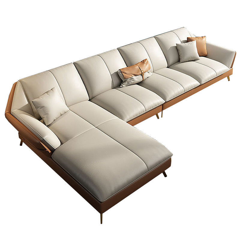 Contemporary Cushion Back Sectional Removable Cushions Storage Sofa and Chaise