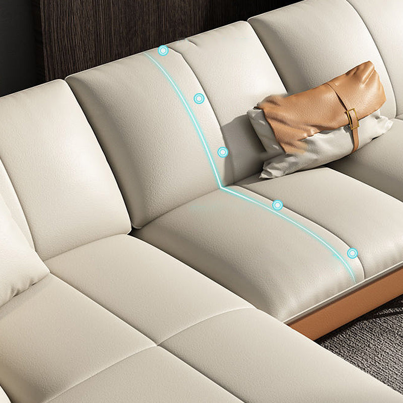 Contemporary Cushion Back Sectional Removable Cushions Storage Sofa and Chaise