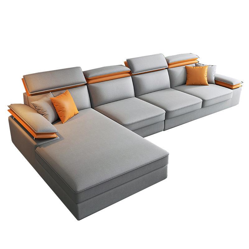118.11"LX 66.93"W X 37.4"H Sofa and Chaise Fabric Cushion Back Sectionals