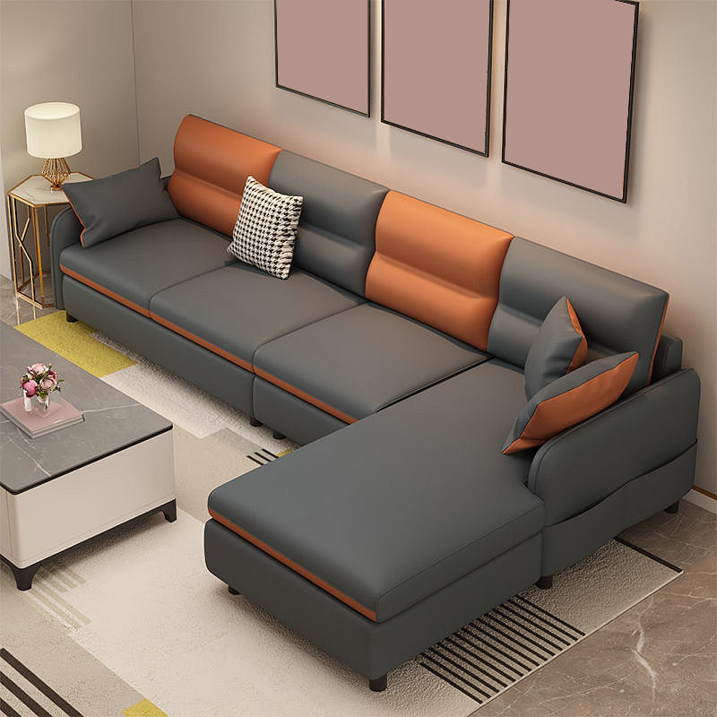 Woonkamer kussen achterbank hedendaagse vlekbestendige faux lederen sectioneel
