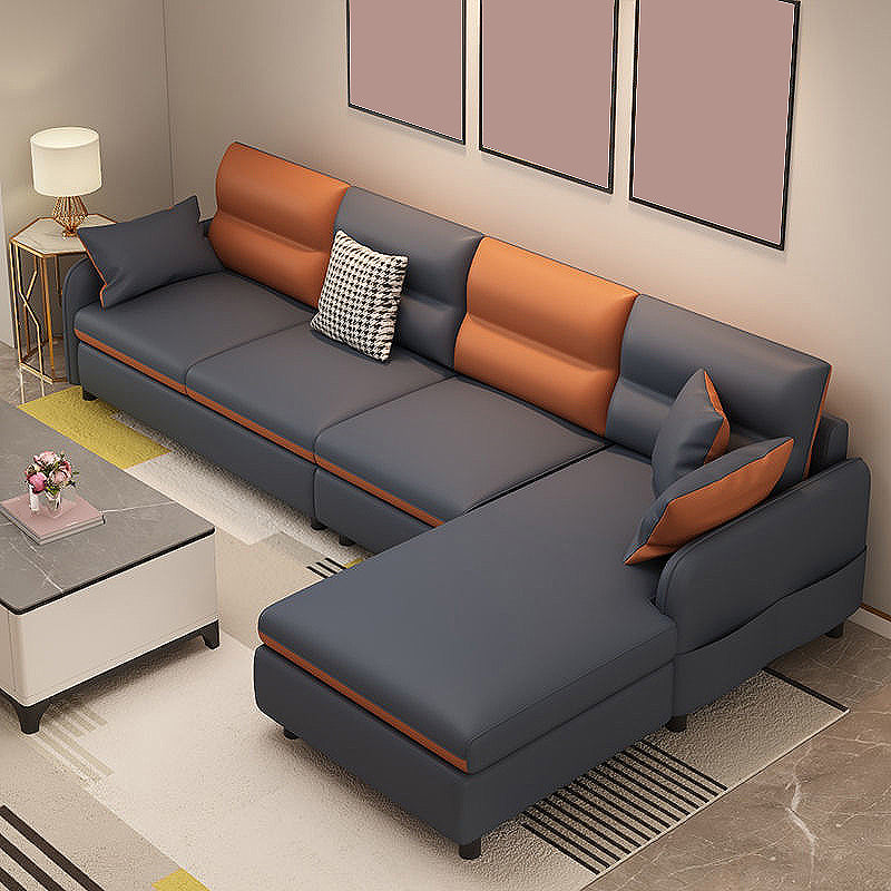 Woonkamer kussen achterbank hedendaagse vlekbestendige faux lederen sectioneel