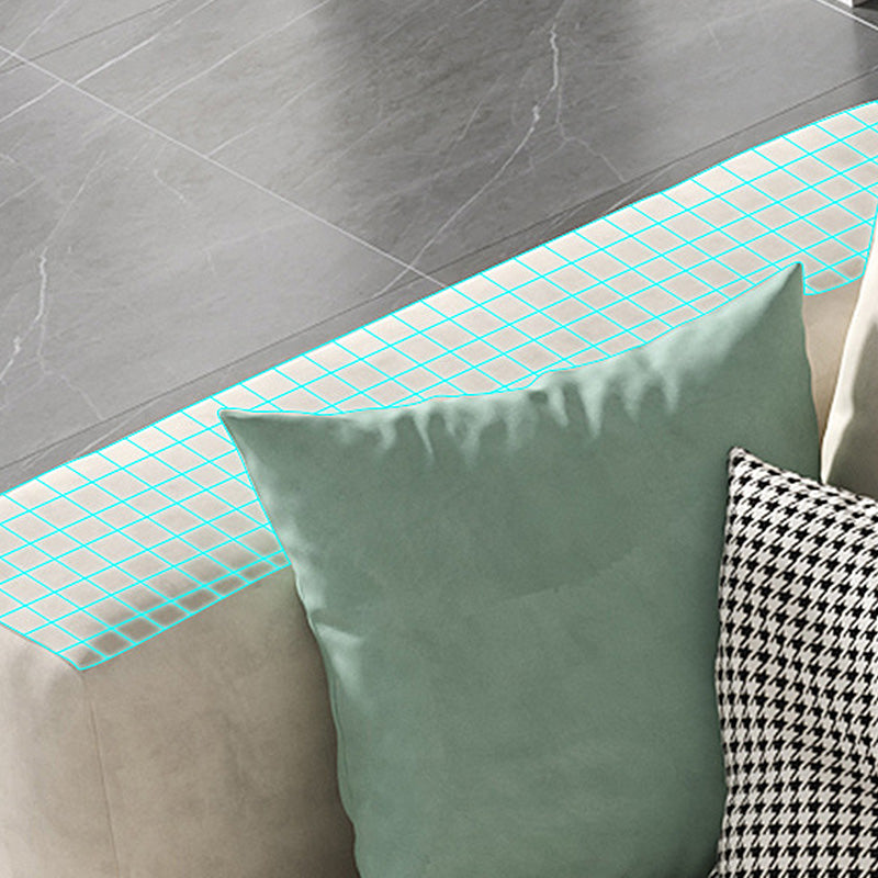 Square Arm Cream Cushion Back Sectional Contemporary Stain-Resistant Sofa