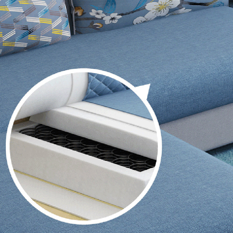 155.12"L X 92.52"W X 36.65"H Cotton Blend Sofa Removable Cushions Sectionals with Storage