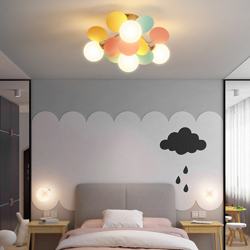 Lámpara de techo de techo de forma esférica de estilo moderno iluminación de techo múltiple de luz para dormitorio