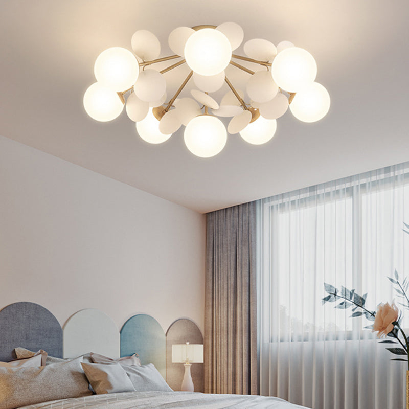 Lámpara de techo de techo de forma esférica de estilo moderno iluminación de techo múltiple de luz para dormitorio