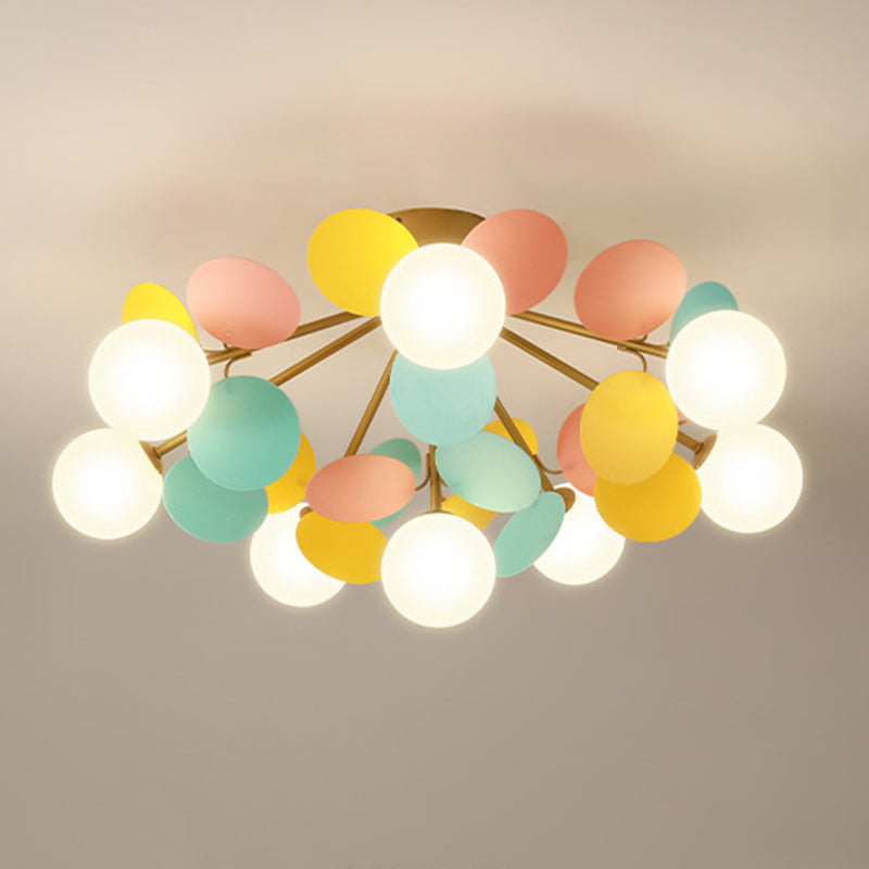 Lámpara de techo de techo de forma esférica de estilo moderno iluminación de techo múltiple de luz para dormitorio