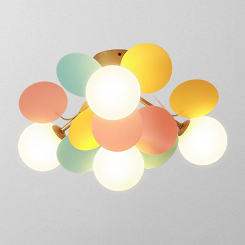 Lámpara de techo de techo de forma esférica de estilo moderno iluminación de techo múltiple de luz para dormitorio