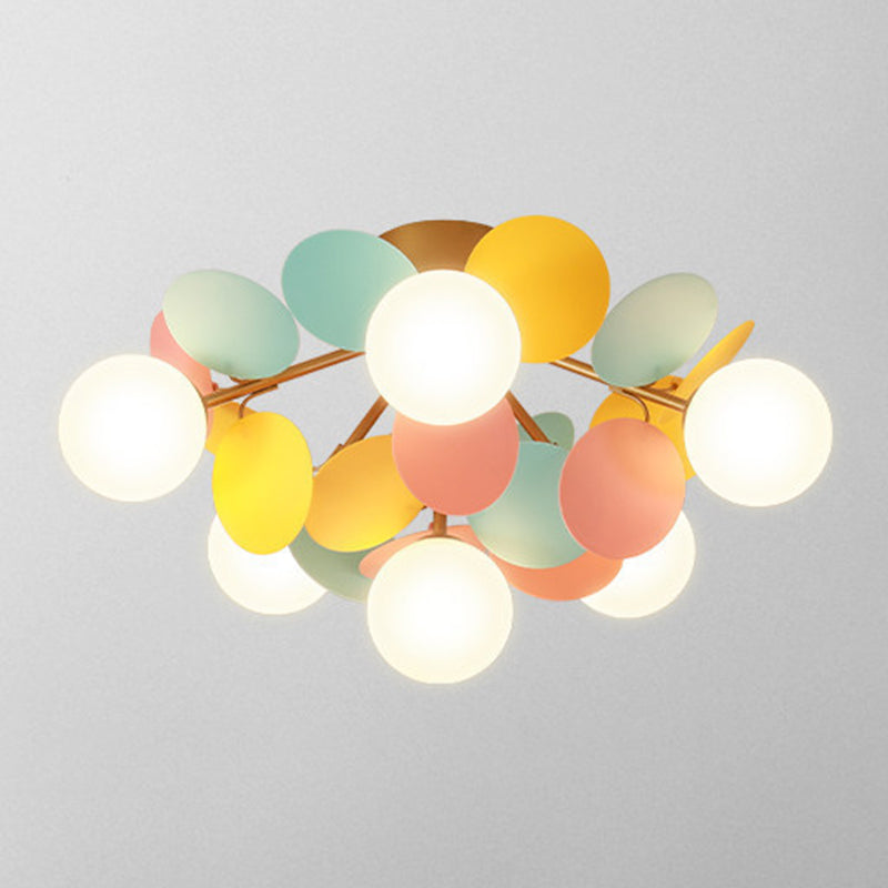 Lámpara de techo de techo de forma esférica de estilo moderno iluminación de techo múltiple de luz para dormitorio