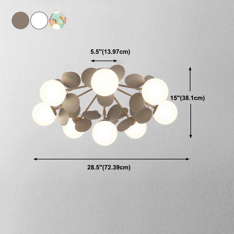 Lámpara de techo de techo de forma esférica de estilo moderno iluminación de techo múltiple de luz para dormitorio