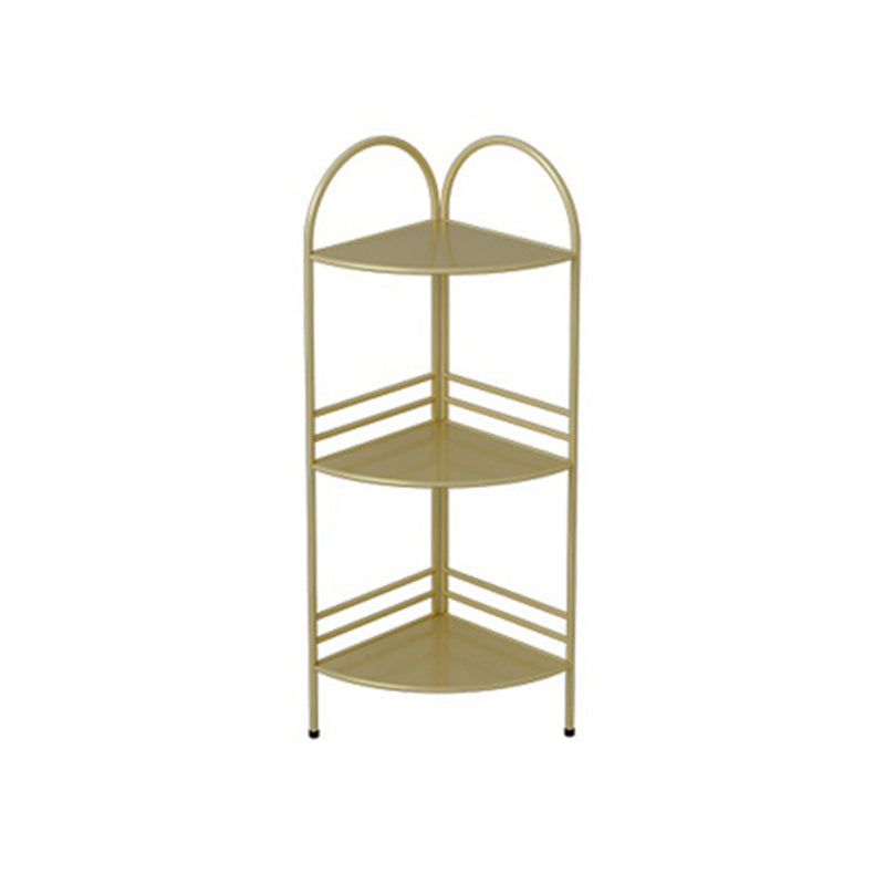 3/5-Shelf Contemporary Corner Bookshelf Iron Open Bookshelf for Living Room