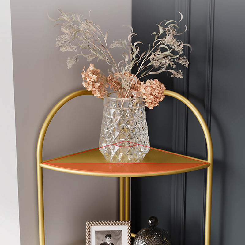 3/5-Shelf Contemporary Corner Bookshelf Iron Open Bookshelf for Living Room