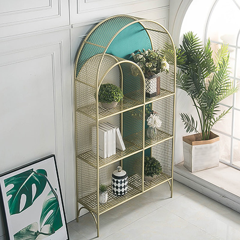 Glam Style Vertical Bookshelf Metal 3-shelf Bookcase for Home Use