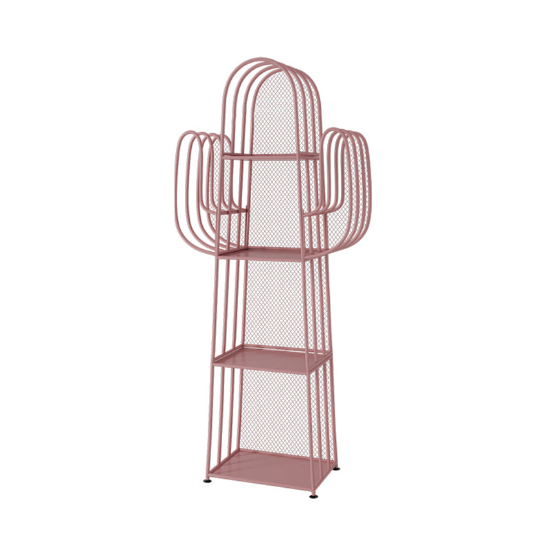 59"H Scandinavian Style Bookshelf Metal Shelf Bookcase for Home Use