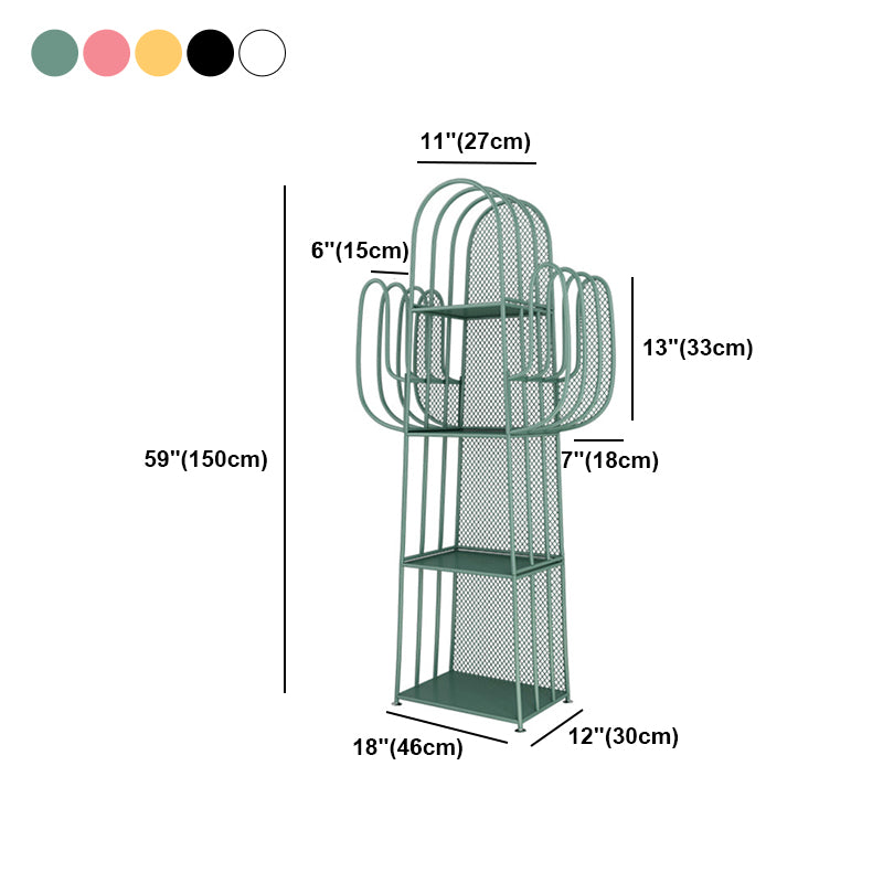 59"H Scandinavian Style Bookshelf Metal Shelf Bookcase for Home Use