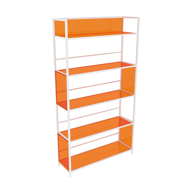 Acrylic Scandinavian Open Etagere Bookshelf with White Iron Frame