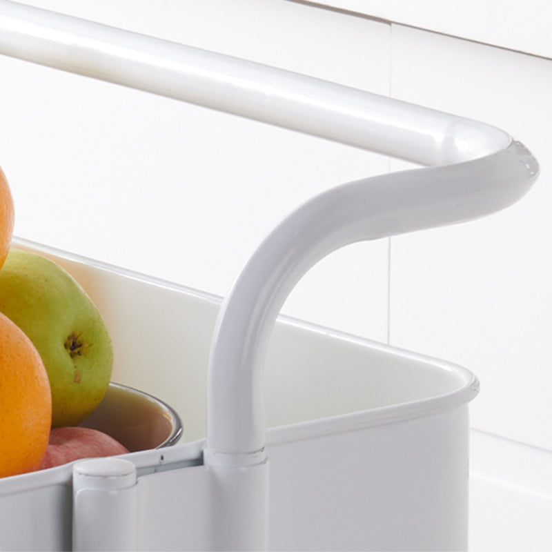 3-Shelf Plastic Geometric Bookcase Contemporary Book Shelf with Wheels