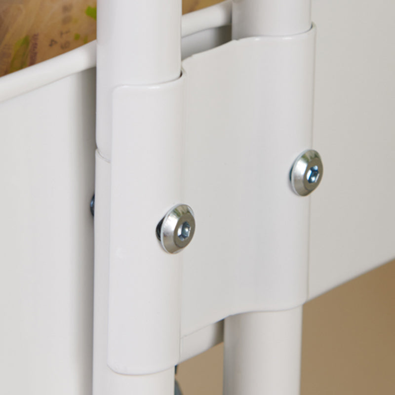 3-Shelf Plastic Geometric Bookcase Contemporary Book Shelf with Wheels