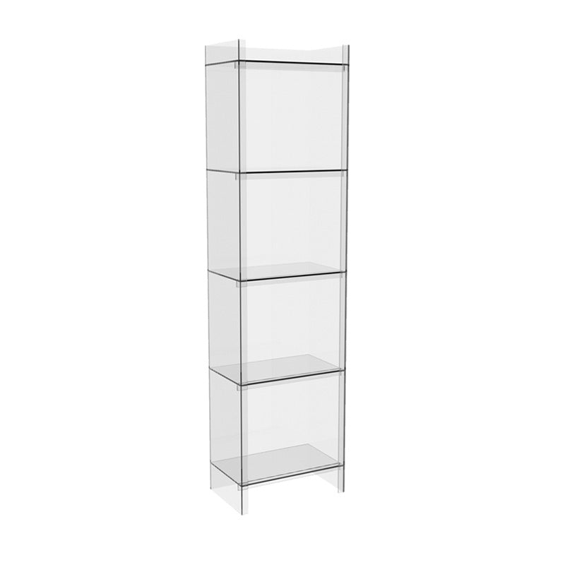 Closed Back Plastic Bookcase Scandinavian Style Bookshelf for Home Office Study Room