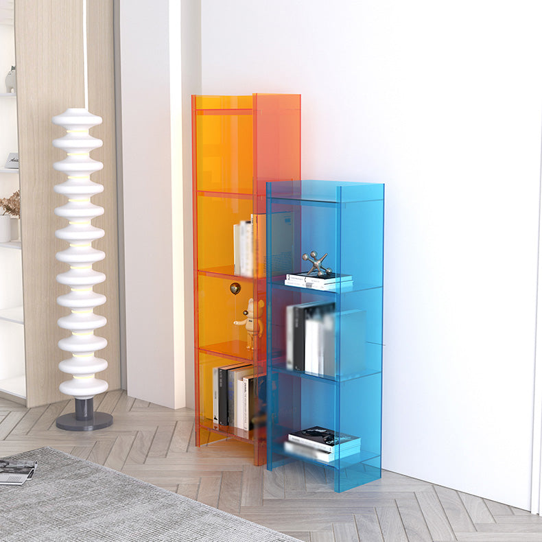 Closed Back Plastic Bookcase Scandinavian Style Bookshelf for Home Office Study Room