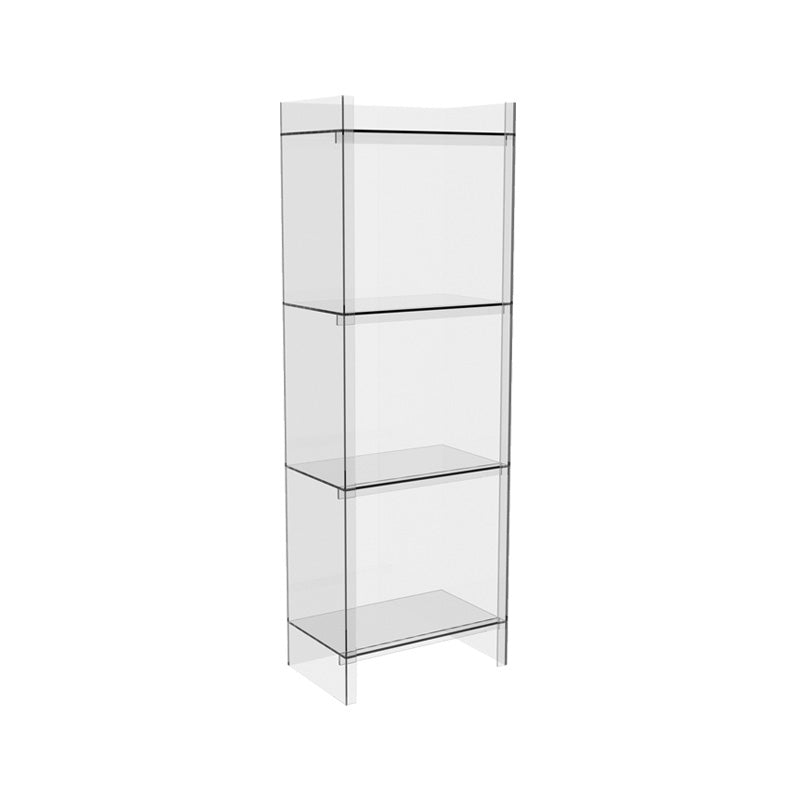 Closed Back Plastic Bookcase Scandinavian Style Bookshelf for Home Office Study Room