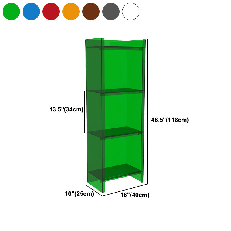 Closed Back Plastic Bookcase Scandinavian Style Bookshelf for Home Office Study Room