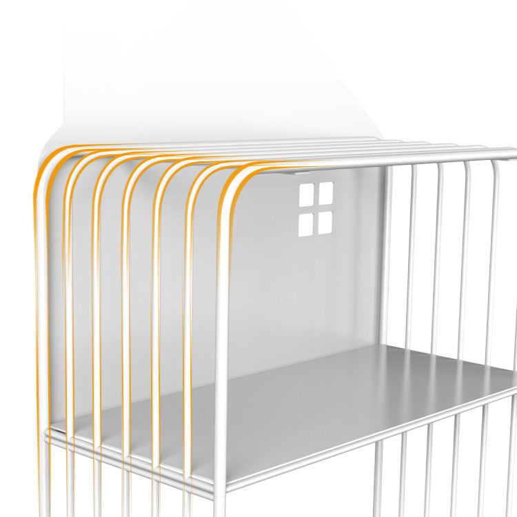 Open Back Metal Bookshelf Scandinavian Style Bookcase for Home Study Room