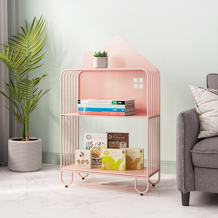 Open Back Metal Bookshelf Scandinavian Style Bookcase for Home Study Room