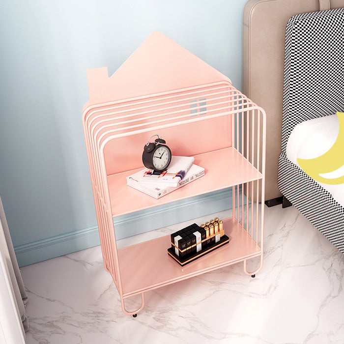 Open Back Metal Bookshelf Scandinavian Style Bookcase for Home Study Room