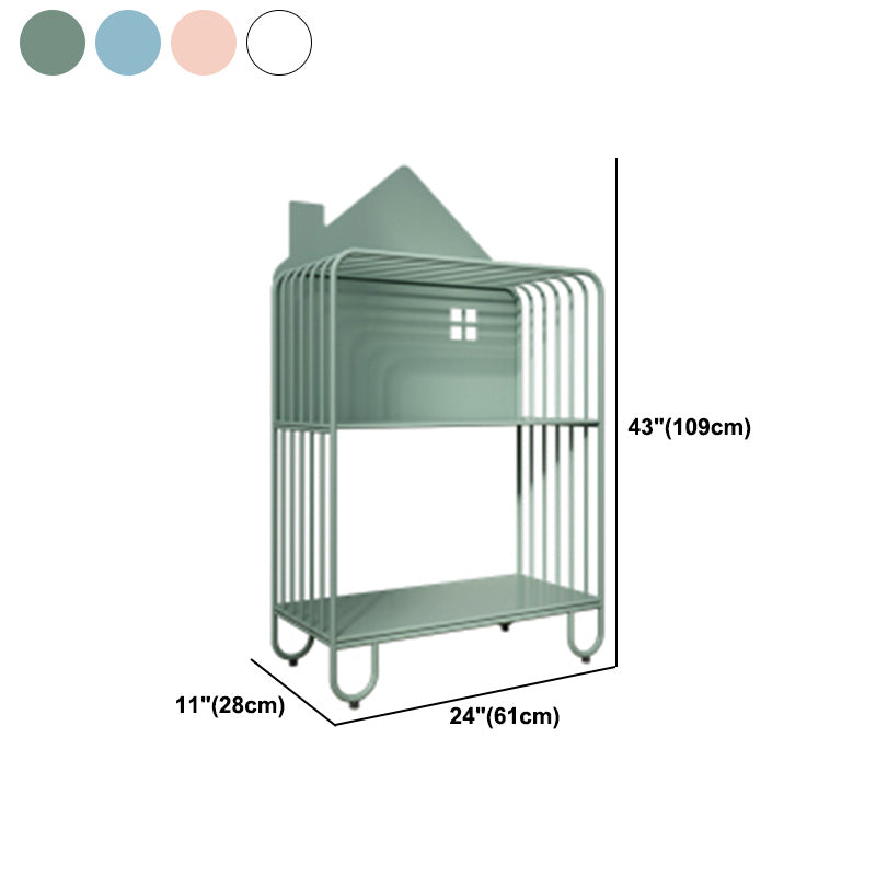 Open Back Metal Bookshelf Scandinavian Style Bookcase for Home Study Room