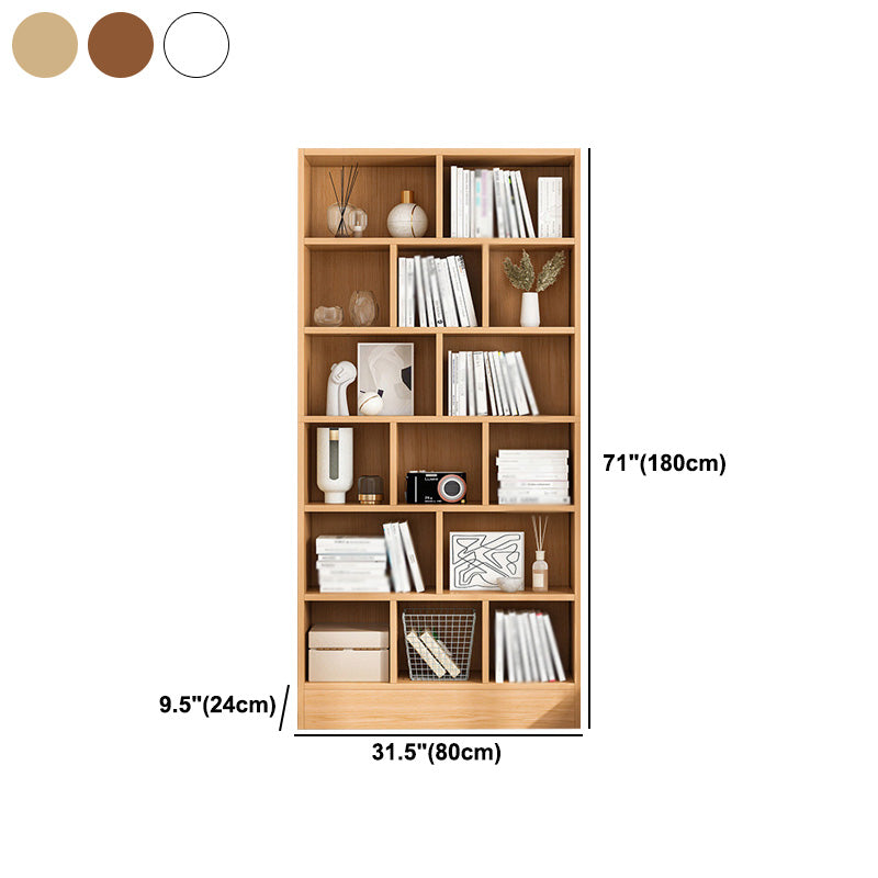 Scandinavian Manufactured Wood Standard Bookshelf Vertical Bookshelf for Living Room